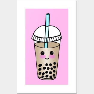 Cute Bubble Tea Happy Kawaii Boba Posters and Art